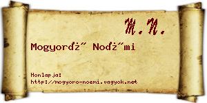 Mogyoró Noémi névjegykártya